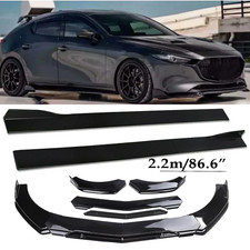For Mazda 3 S Hatchback Glossy Black Front Bumper Lip Splitter Side Skirts Kit For Mazda 3 S Hatchback Glossy Black Front Bumper Lip Splitter Side Skirts Kit