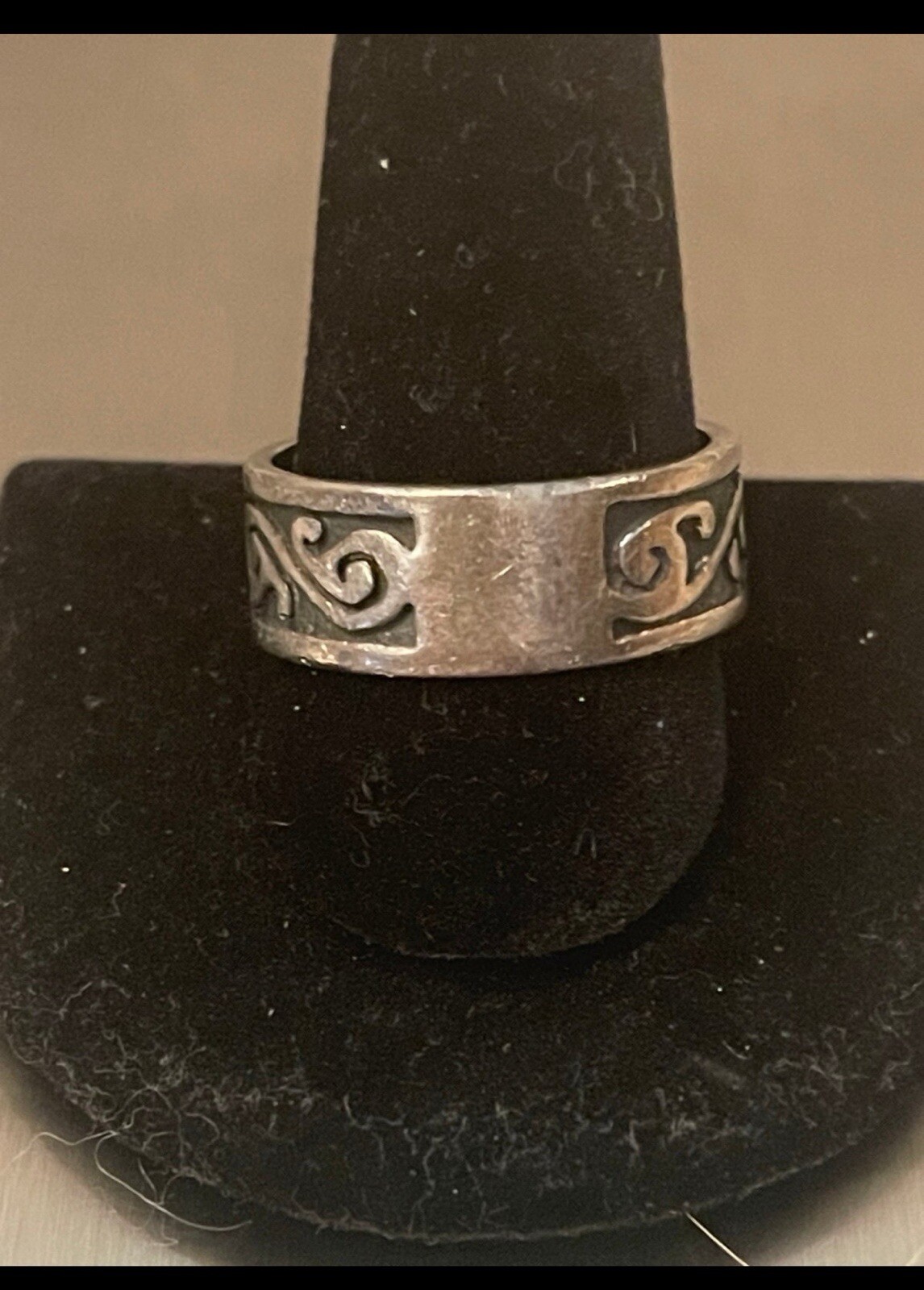 Scroll Vine Sterling Silver Mens Ring - image 6