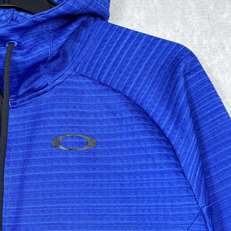 Sudadera Oakley Para Hombre Mediana Azul Mezcla de Algodón Cremallera Completa Bolsillos con Capucha Informal Foto 3 de 4