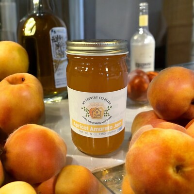 Apricot Amaretto Jam, Homemade by My Country Cupboard