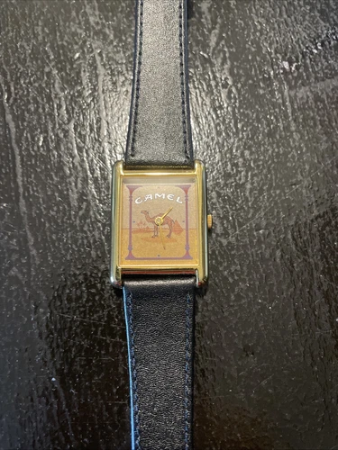 Vintage Camel Advertising Sweda Tank Gold Watch Rectangle Dress NeedsNew Battery