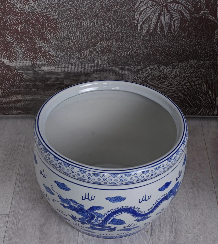 Pflanztopf Keramiktopf Drache Übertopf Porzellan Blumentopf Bonsaischale 40cm - Bild 4 von 4
