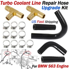 Upgrade Turbo Coolant Line Repair Hose Kit For BMW S63 X5 X6 X5M X6M E70 E71 US