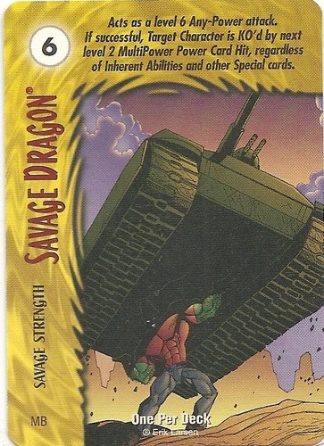 Marvel OVERPOWER SAVAGE DRAGON PLAYER SET char 16 sp Freak Force Savage IMAGE - Picture 3 of 8