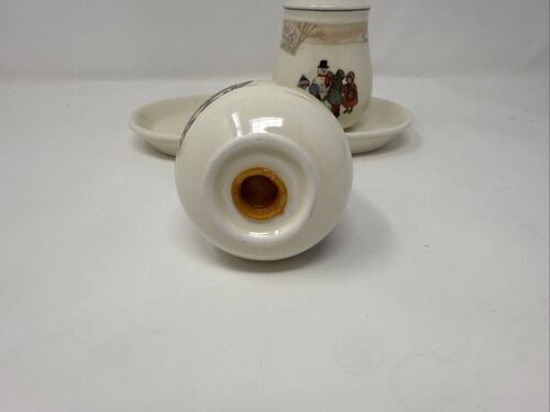 Vtg Hallmark What's in Santa's Bag 3 Piece Salt & Pepper Shakers Tray Snow Scene - Picture 4 of 9