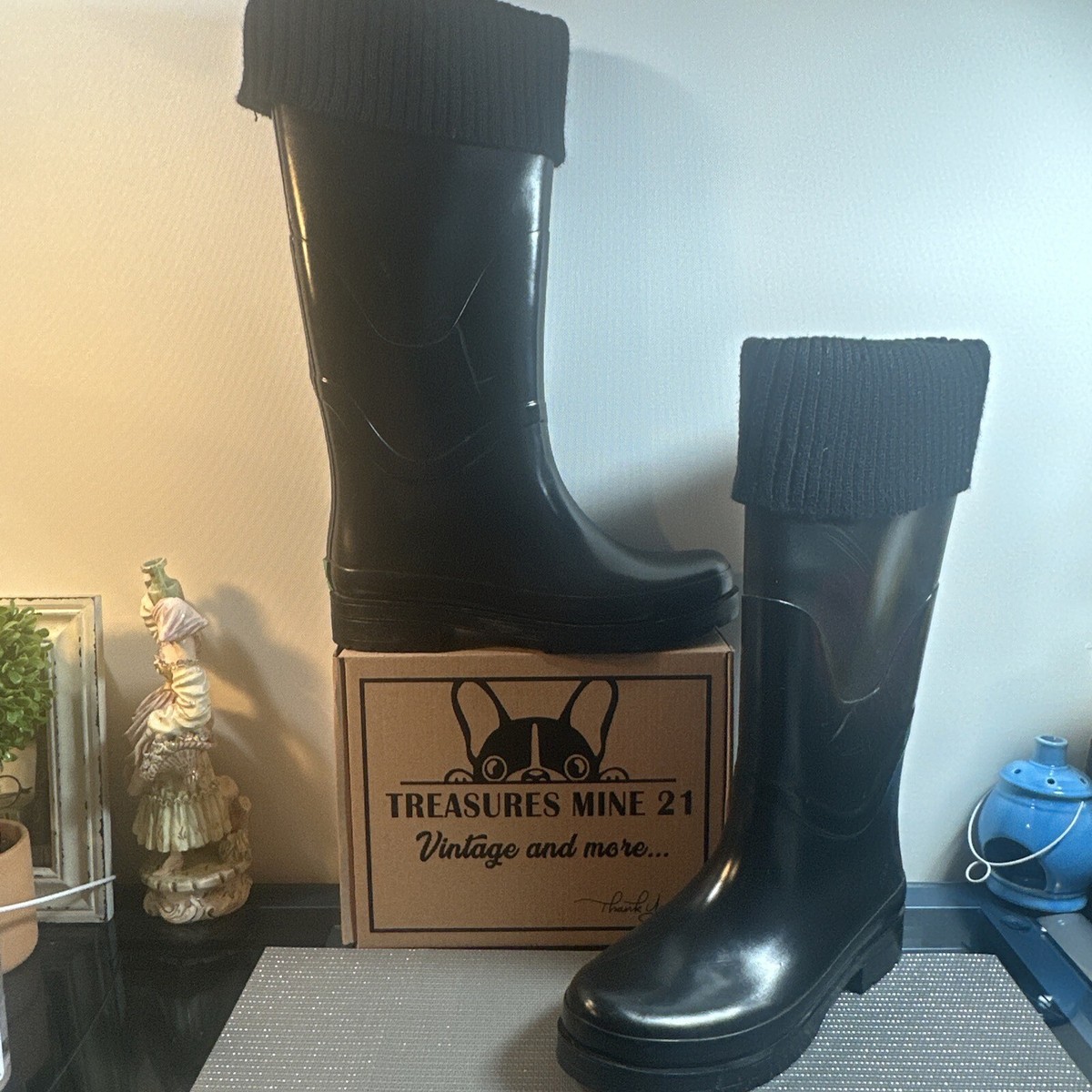 Cougar Rankin Black Rider Tall Waterproof Boots Size Used