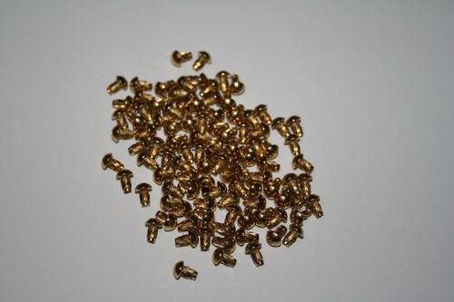 100, No.0 X 3/16" HAMMER DRIVE SCREWS STEEL BRASS PLATED - Picture 9 of 12