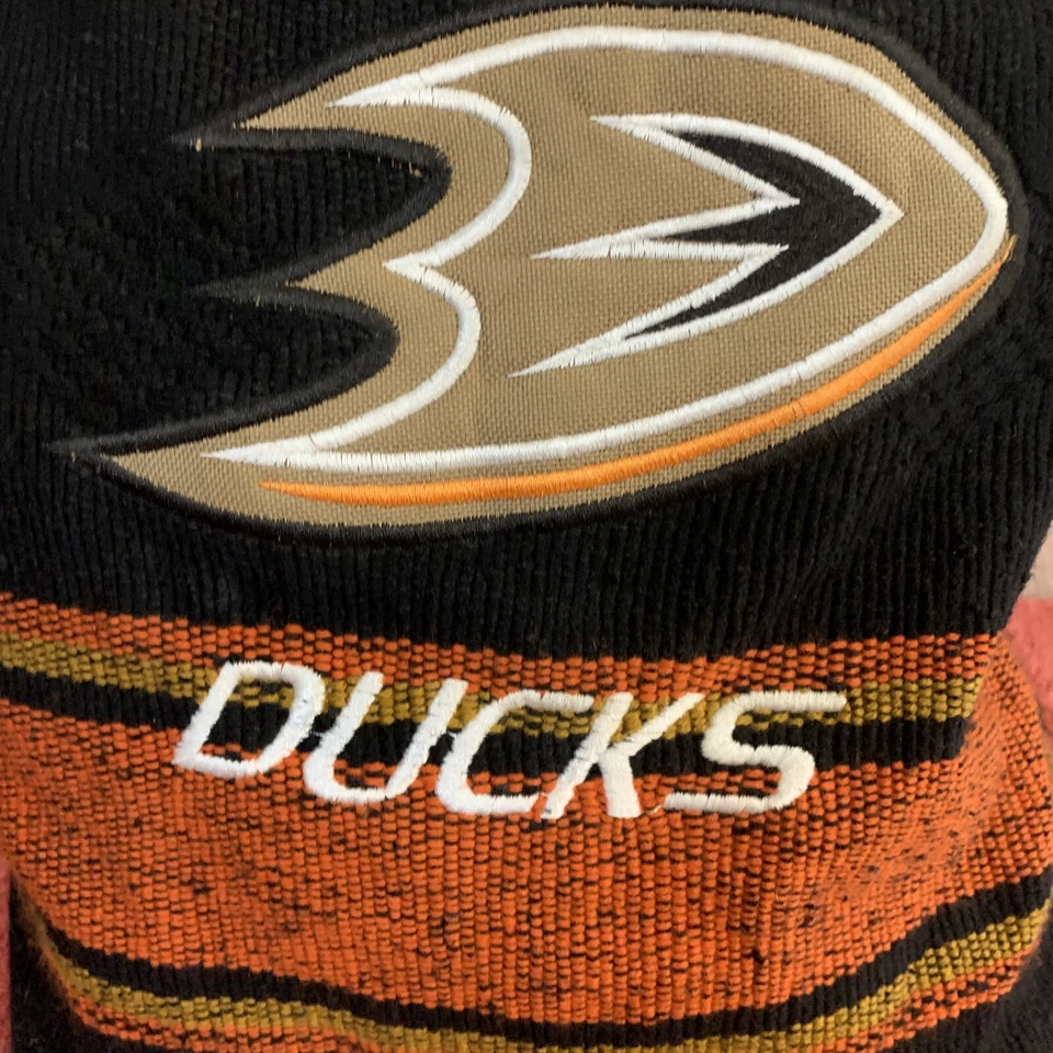 Mochila tejida negra y naranja ANAHEIM DUCKS equipo de hockey NHL Foto 3 de 4