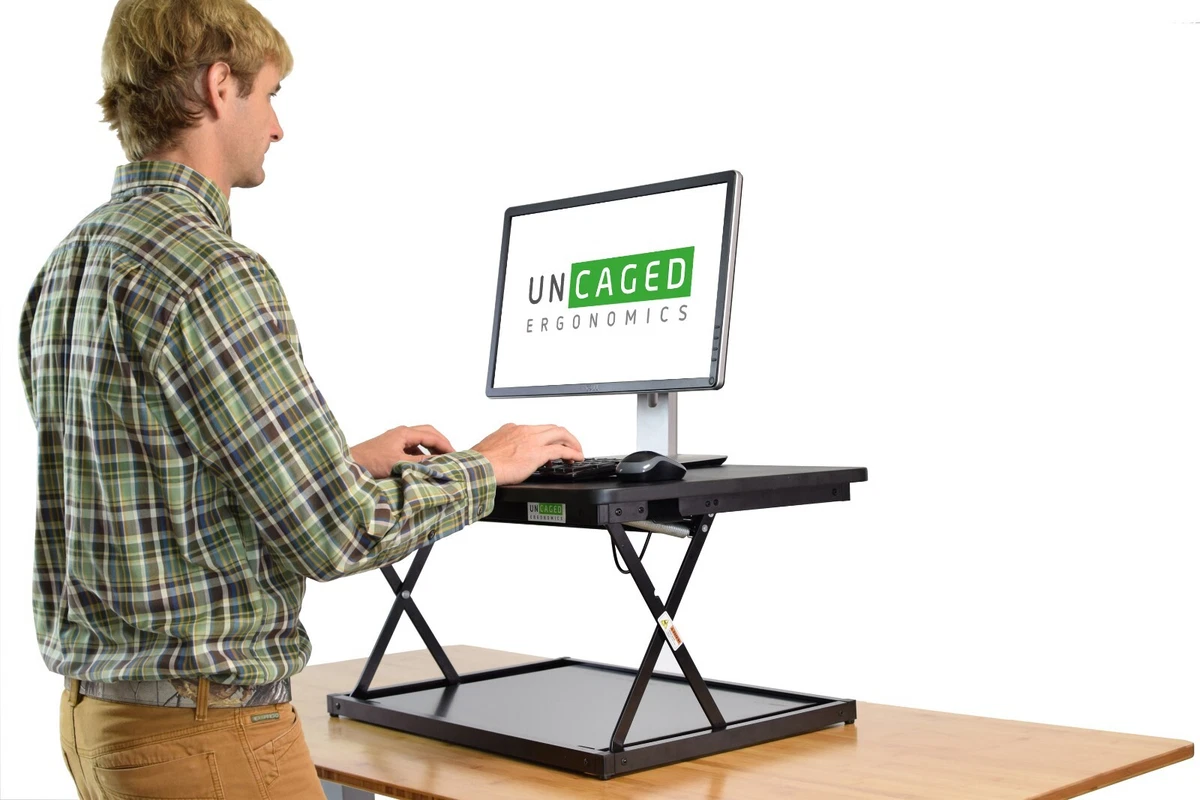 MINI small portable standing desk converter conversion riser topper cheap  stand