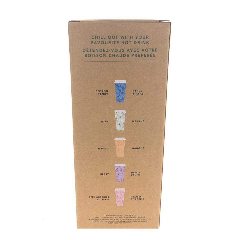 Juego completo de 6 tazas calientes reutilizables Starbucks color mármol 16 oz 2019 tapa rara Foto 2 de 3