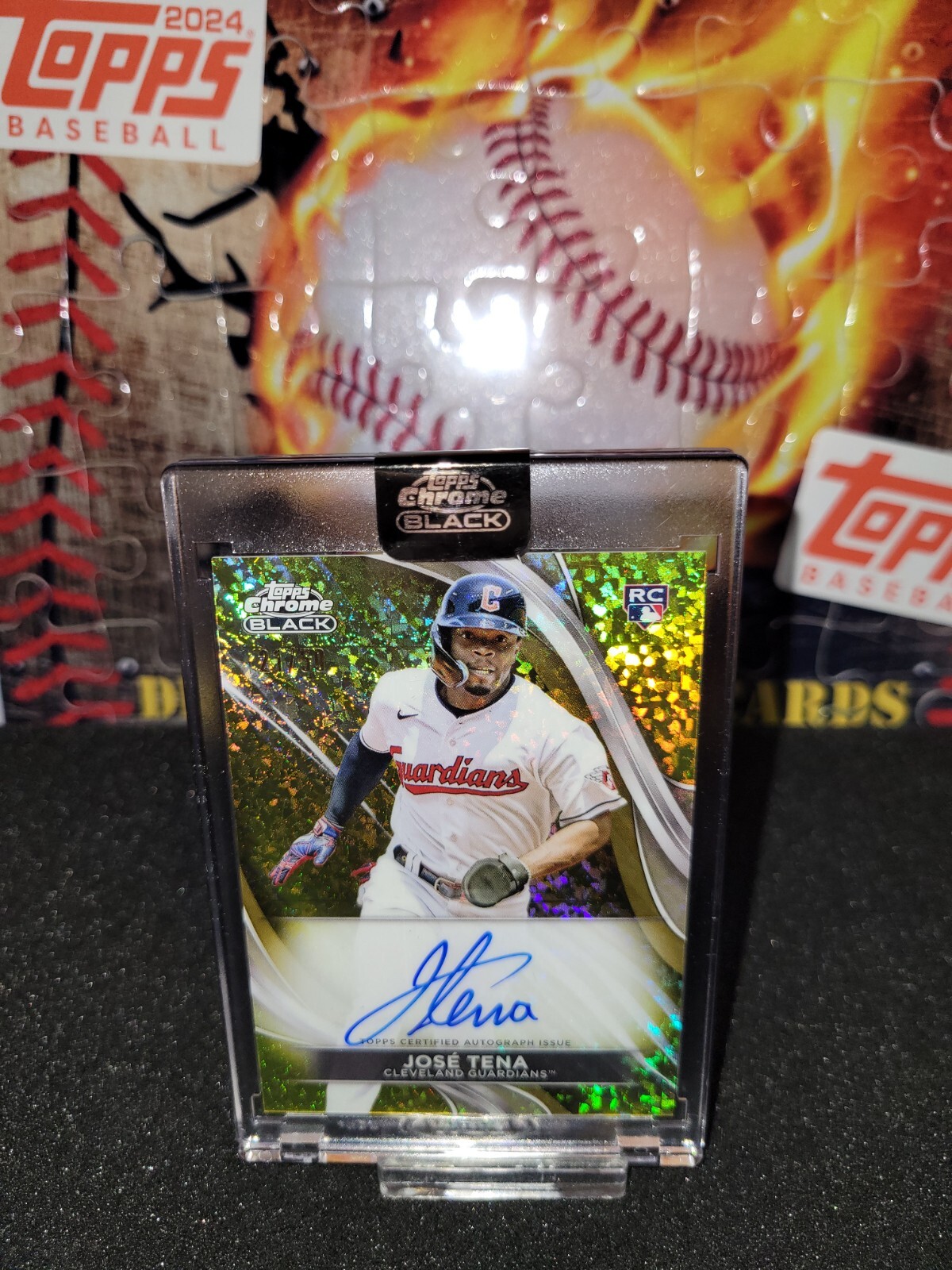 2024 TOPPS CHROME BLACK JOSE TENA ROOKIE AUTO GOLD MINI DIAMOND #/50