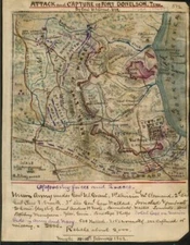 16" x 20" 1862 Map of Attack and capture of Fort Donelson, Tenn