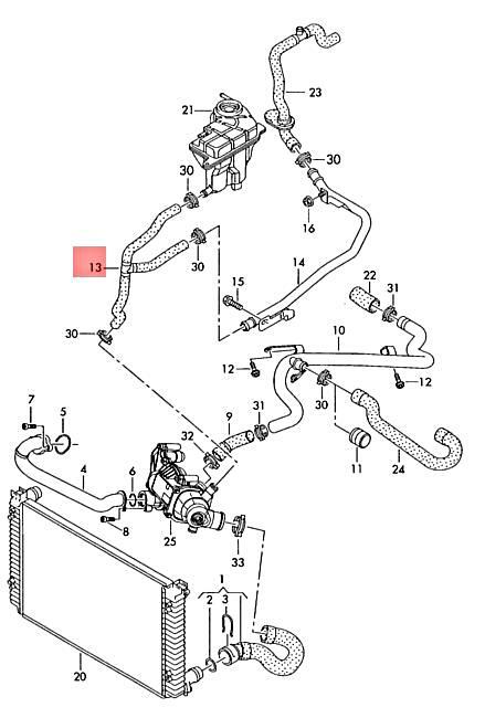 2005-2011 Audi A6 Engine Coolant Recovery Tank Hose OEM for sale 