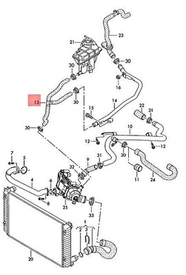 2005-2011 Audi A6 Engine Coolant Recovery Tank Hose OEM for sale 