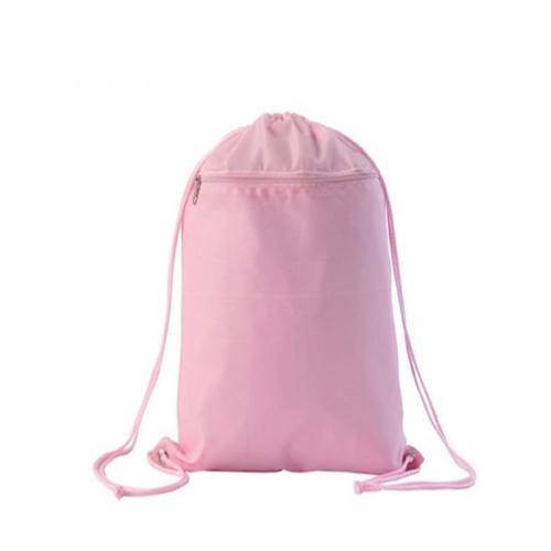 Large Drawstrings Bag Backpack Rucksack Tote Sack Zippered School Travel 14x18" - Picture 9 of 17