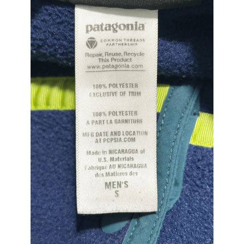 Patagonia Synchilla T Snap Men's Peddie Crew Fleece Jacket Blue Size Small - Picture 9 of 13