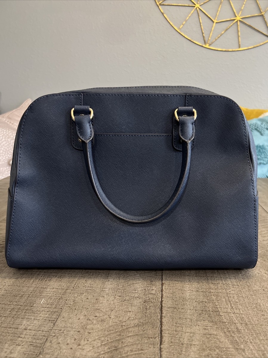 MICHAEL KORS Large Blue Saffiano Leather Satchel Shoulder