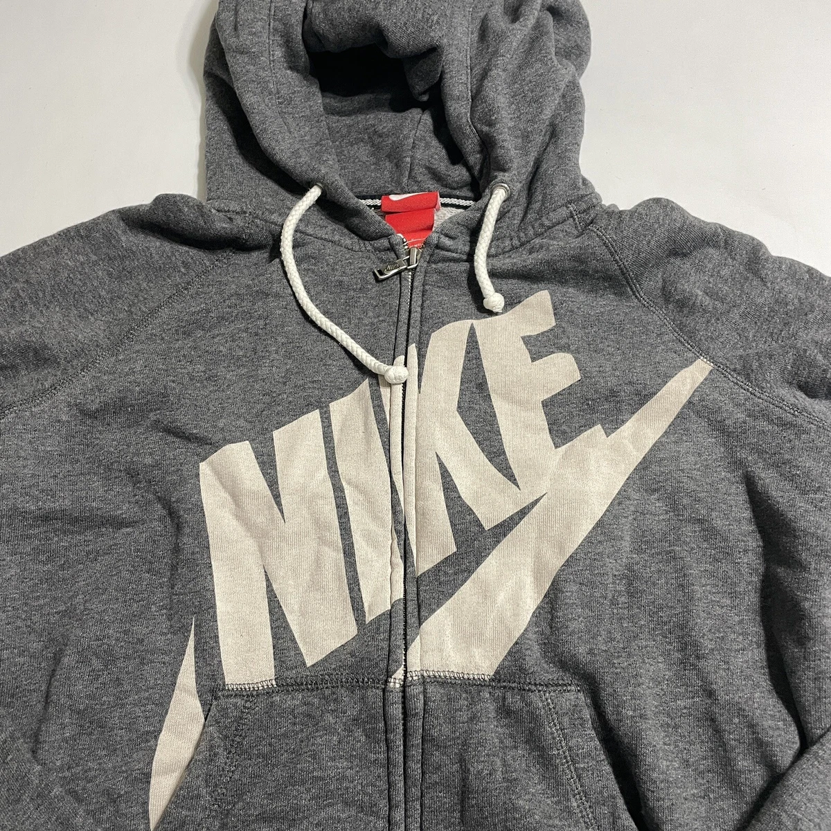 Women s Nike Sportswear Rally Full Zip Hoodie 545653 Gray Sz S Red