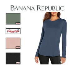 Banana Republic Ladies Long Sleeve Crewneck Womens Top Blouse Shirt C14
