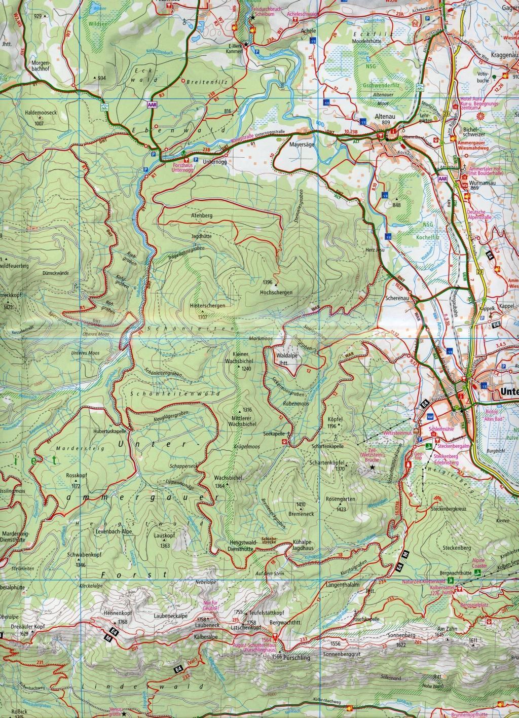 Thumbnail - Ammergau, Garmisch-partenkirchen, Staffelsee 1:35 000 (land-)karte