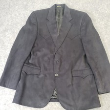 Circle S Blazer 44L Dark Gray Faux Suede 2 Button Western Wear Jacket