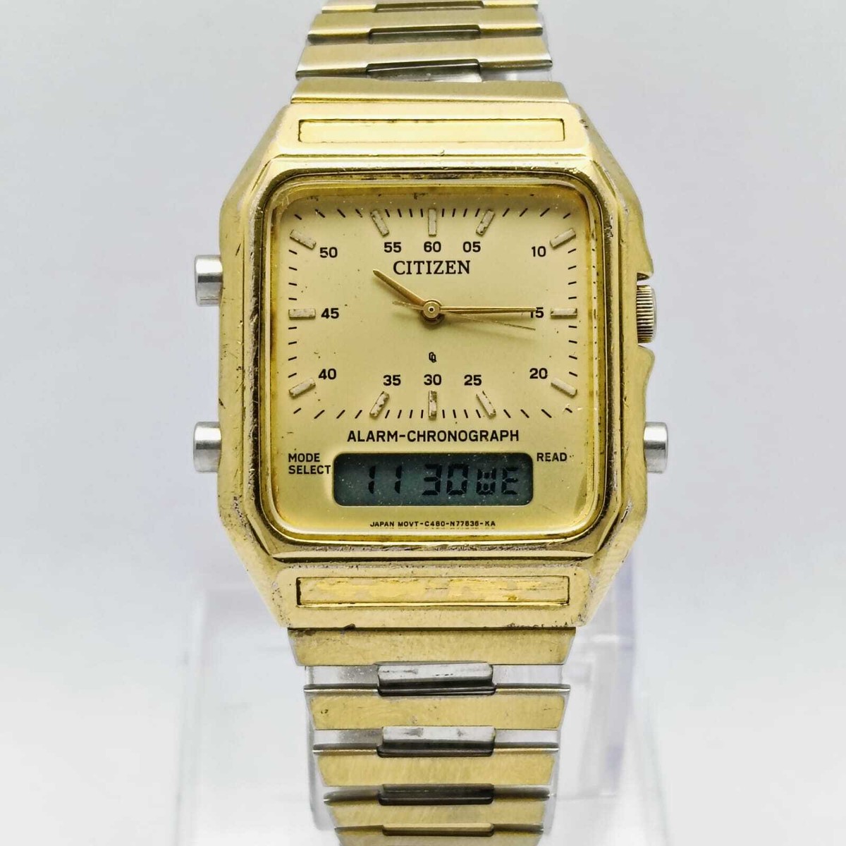 C480 腕時計 CITIZEN アナデジ ヴィンテージ 稼働品 Citizen C480-S68202 Ana-Digi Alarm Chronograph Vintage Men's