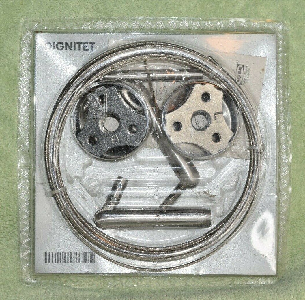 NEW IKEA DIGNITET CURTAIN ARTWORK HANGING WIRE 197" STAINLESS STEEL eBay