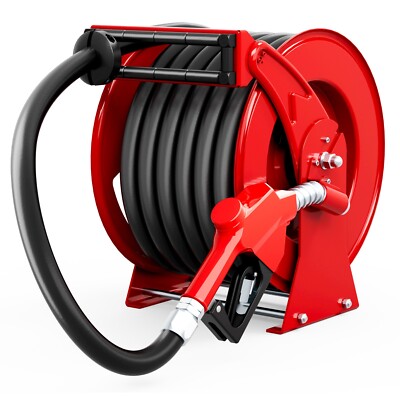 Fuel Hose Reel 1'' x 50FT Extra Long Retractable Diesel Reel 300 PSI Auto