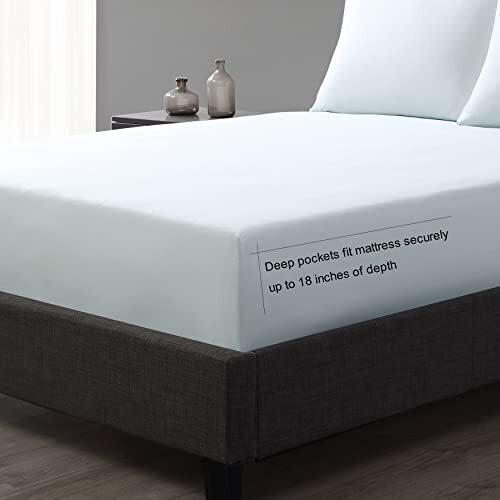 Vera Wang Queen Sheet Set, Luxury Sateen Cotton Bedding, 800 Thread