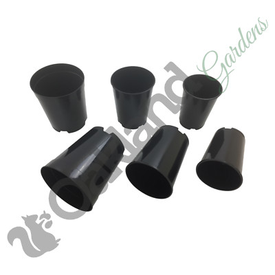 50 x Deep Rose Pots 3 Litre L Lt Plant Flower Pot Tall Plastic Black Strong