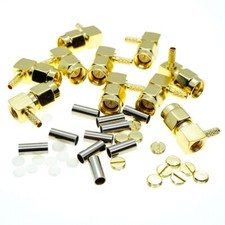 SMA male Plug Right Angle crimp For RG174 RG316 LMR100 cable Lot RF connector