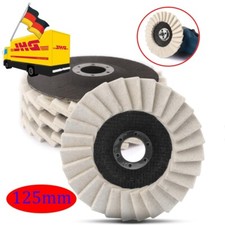 4x Polierscheibe 125mm Polierf&auml;cherscheibe Winkelschleifer F&auml;cherscheiben Set