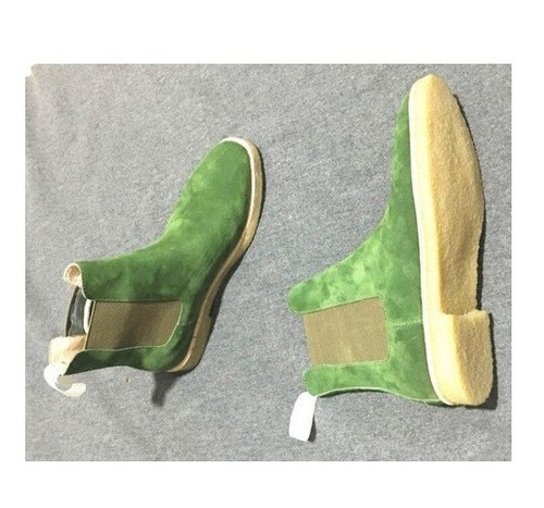 Handgefertigte grüne elegante Chelsea-Stiefeletten für Herren, echtes Wildleder Bürostiefel - Bild 1 von 3