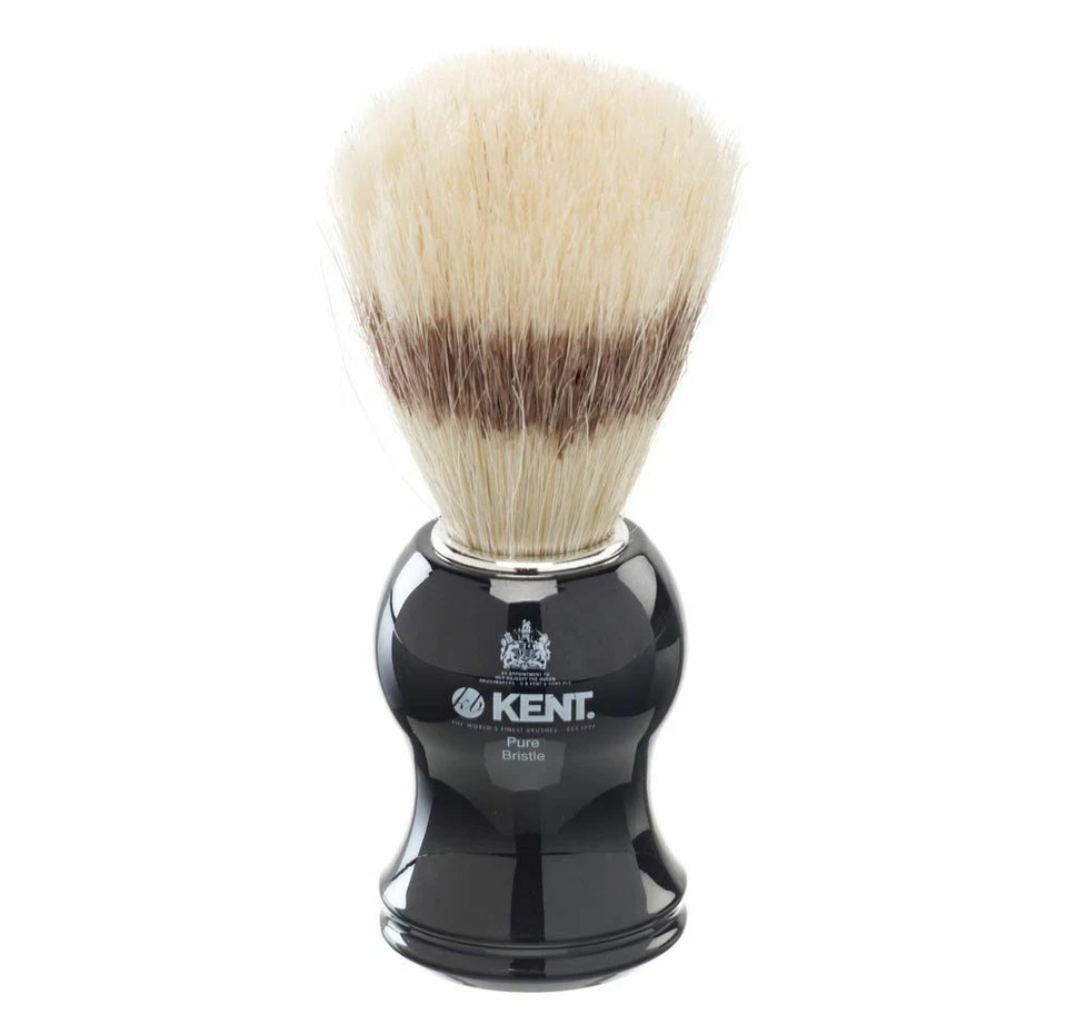 KENT BRUSHES Kent VS60 Mens Black Socket Pure Bristle Badger Effect Shaving Shave Hair Brush