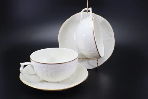 Rosenthal Classic Sans Souci CUP & SAUCER Set of 2  Ivory Gold Trim Vintage