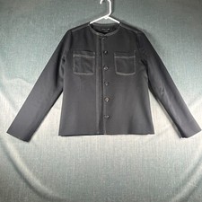 Pendleton Women's Jacket 4 Black Round Neck Outdoor Fitted Pockets Button-Front