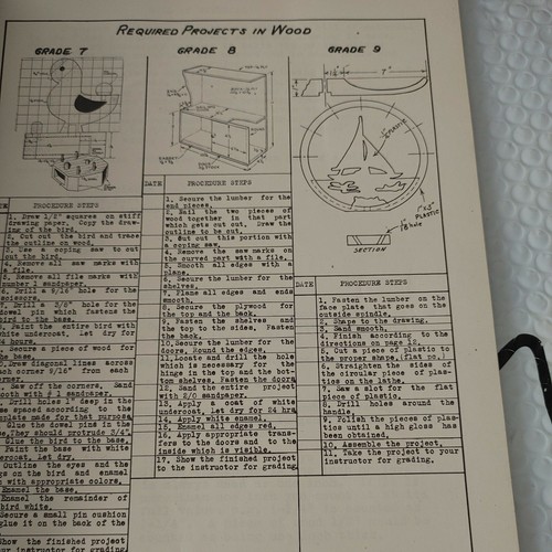 1945 Industrial Arts Project Book Highland Junior High Barberton Ohio - Picture 4 of 8