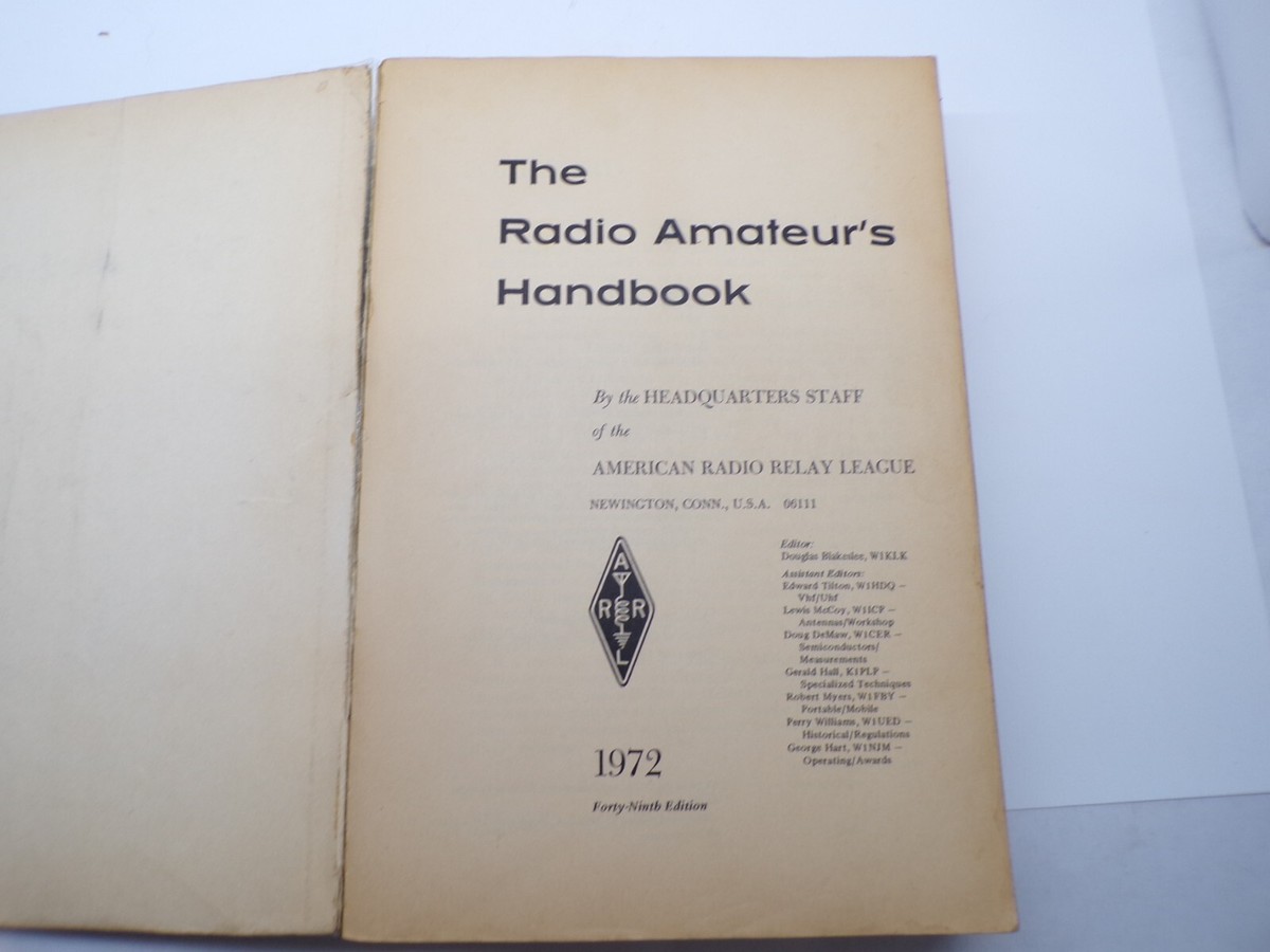 The Radio Amateur's Handbook 49th Edition Vintage 1972 ARRL Soft
