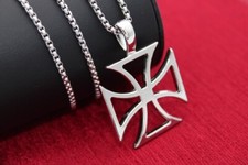 Collana croce tedesca in ferro catena da uomo catena da uomo argento bigiotteria