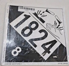 Pk/25 Labelmaster  Corrosive Placard UN 1824 Removable Vinyl  " ZVR41824"