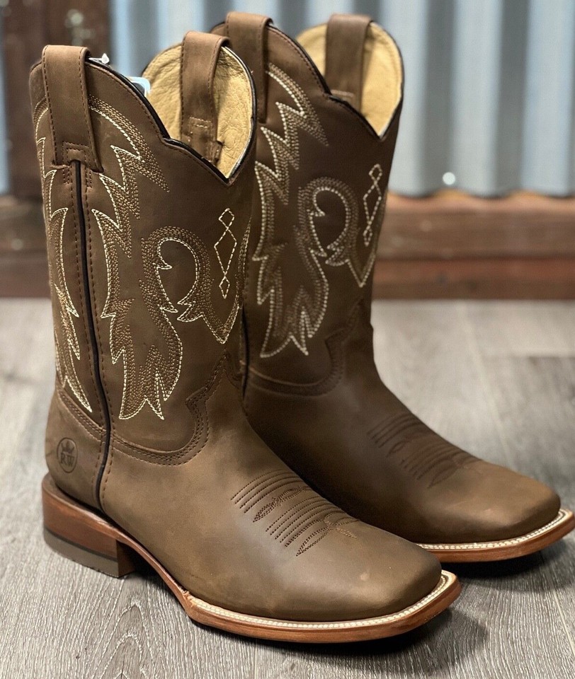 MEN'S RODEO COWBOY BOOTS GENUINE LEATHER 070 CRAZY TAN CUERO BOTAS ...