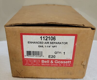 EAS-114 BELL & GOSSETT ENHANCED AIR SEPARATOR WITH B&G #87 BRASS AUTO VENT NOS