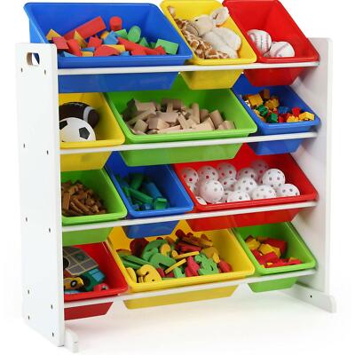 Humble Crew Kids Toy Storage Organizer with 12 Plastic Bins