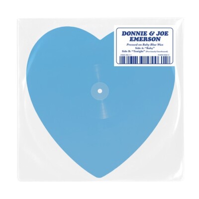 Donnie & Joe Emerson Baby Heart Shaped Record BLUE VINYL Record dreamin wild NEW