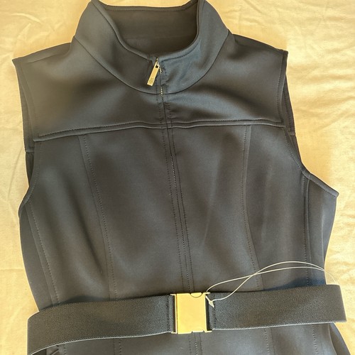 NWT TOMMY HILFIGER Full Zip Sleeveless Belted Scuba Dress Sizes 10 Navy - Picture 2 of 8