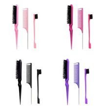 3Pcs Hair Styling Comb Hair Brush Set Teasing Hair Brush Tail Comb Edge