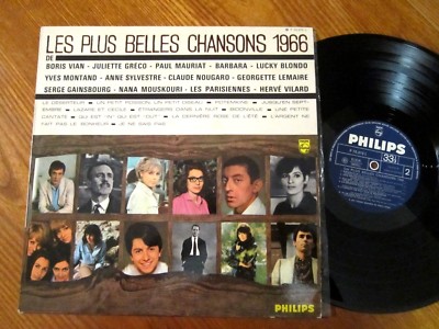 VINYL 33T SCHÖNSTE LIEDER VON 1966 GAINSBOURG VIAN BARBARA MAURAT MOUSKOURI