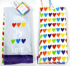 PRIDE COLLEC 2 PC SET COTTON RED,GRAY,WHITE,MULTI HEARTS KITCHEN OEK-TEX TOWEL