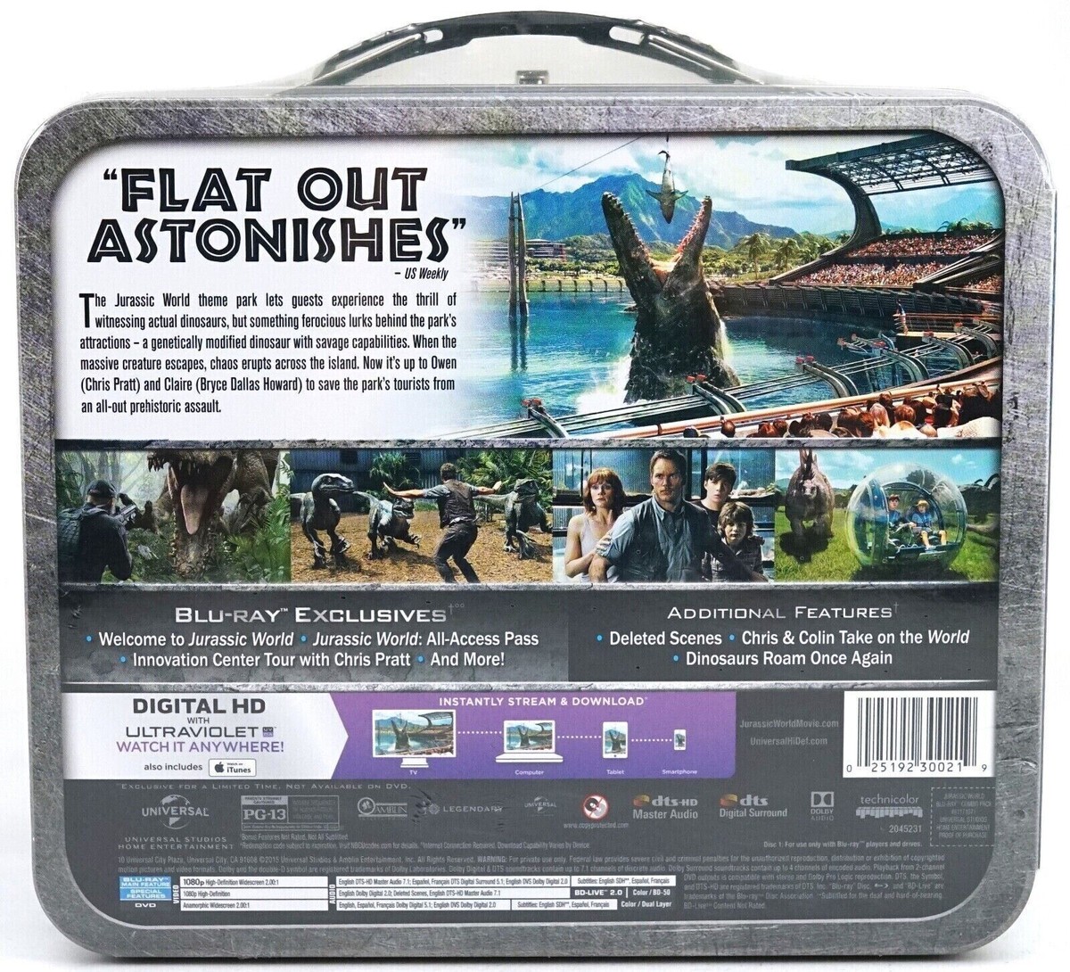 Jurassic World Walmart Limited Edition Lunchbox Giftset Blu-Ray +