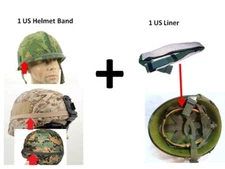 Helmet Band & Liner Military USMC Army Vietnam M1/PASGT Coyote Multicam + P38